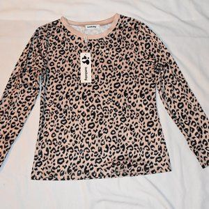 Lamibaby Leopard Print Long Sleeve T-shirt